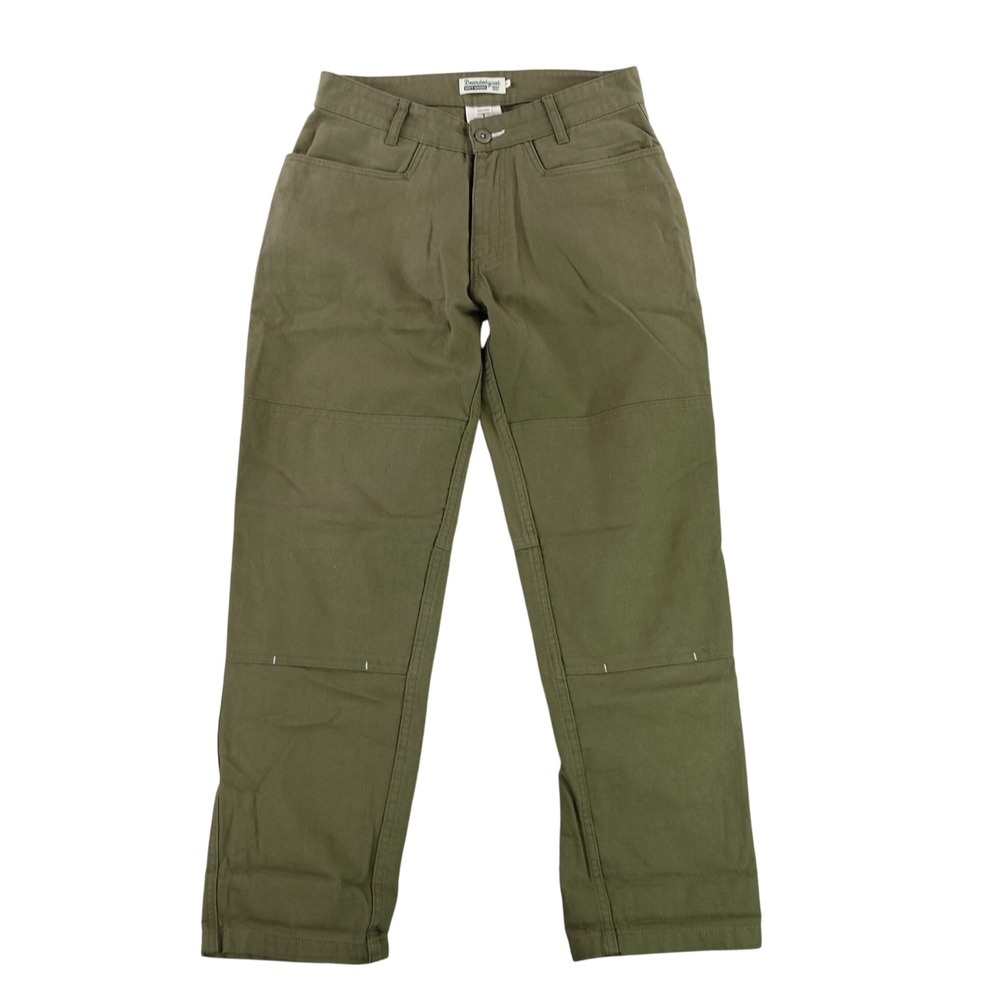 Beardedgoat Mens 30x30 Double Knee Work Pants Olive Green Canvas Utility‎